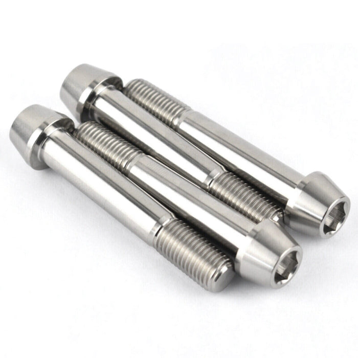 Titanium Motorcycle Front Brake Caliper Bolts Tapered Head M10x1.25x55