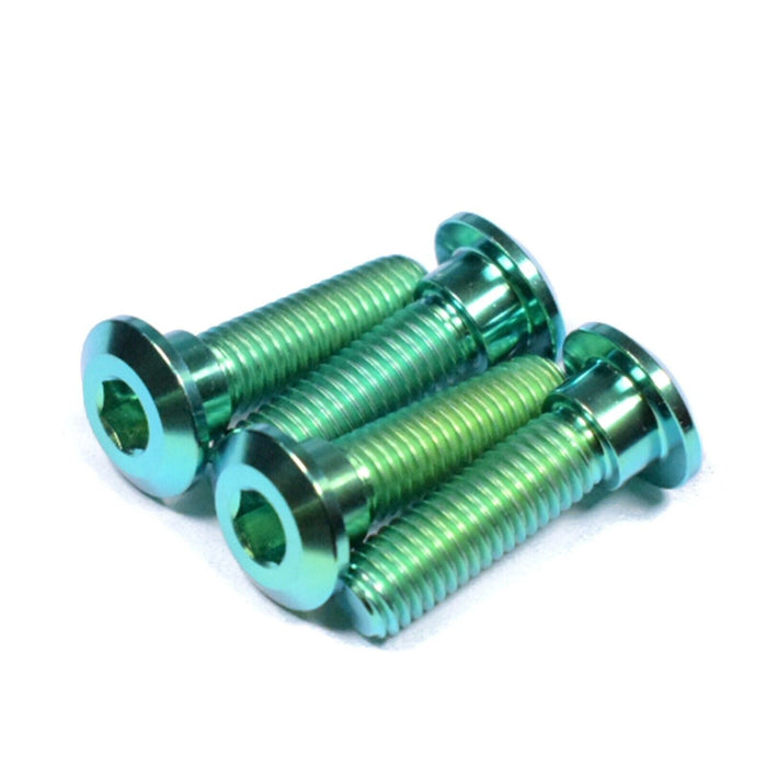 Kawasaki ZX6R ZX6RR (600 & 636) Titanium Rear Brake Disc Rotor Bolts, Green