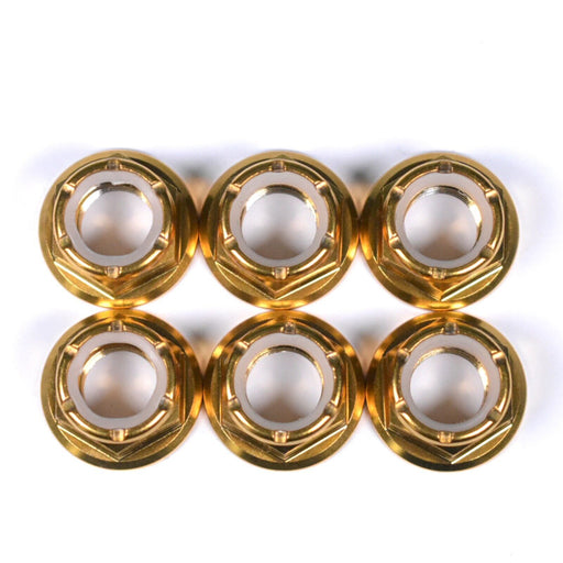 Suzuki Hayabusa GSXR1300R Titanium Nyloc Sprocket Nuts, 1999-2007, Gold 2