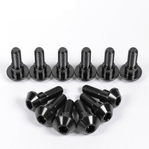 Yamaha R1 Titanium Front Brake Disc Rotor Bolts, 1998-2003, Black