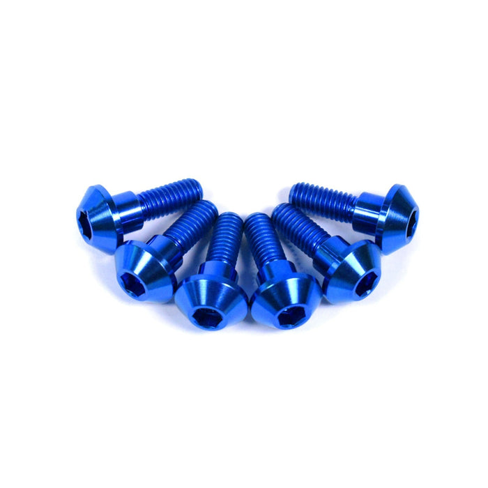 Yamaha R6 Titanium Rear Disc Rotor Bolts, 1999-2002, 5EB / 5MT, Blue