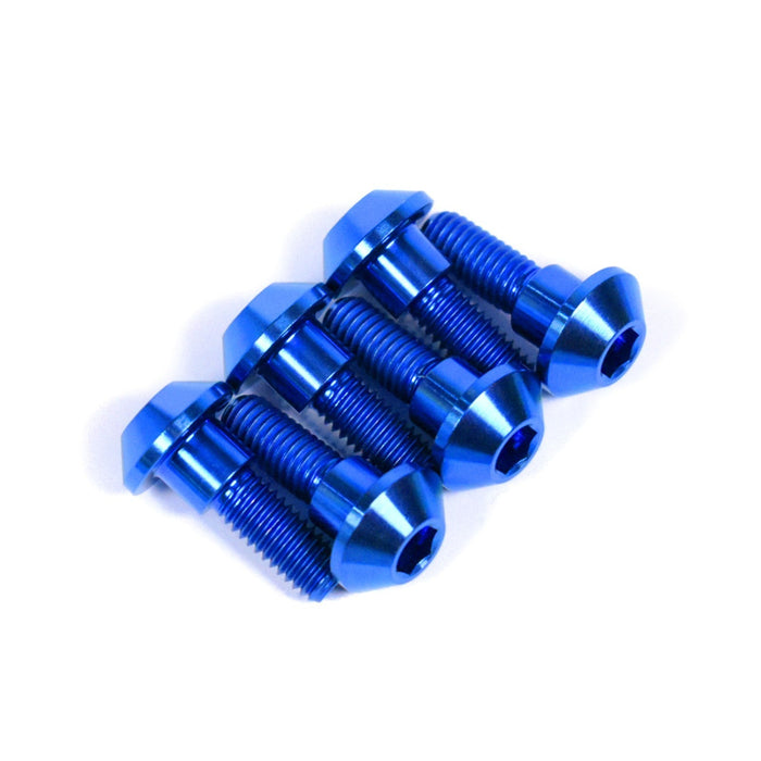 Yamaha R6 Titanium Rear Disc Rotor Bolts, 1999-2002, 5EB / 5MT, Blue