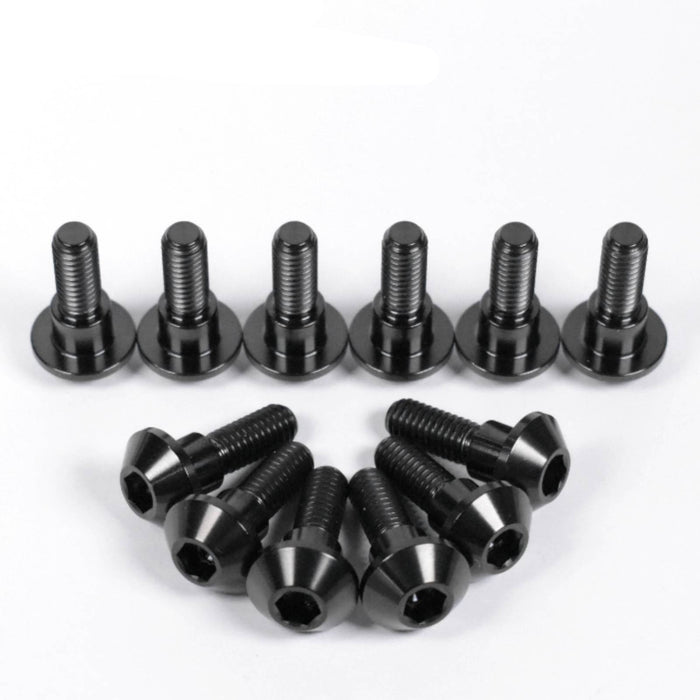 Yamaha R6 YZF-R6 Titanium Front Brake Disc Rotor Bolts, 1999-2002, Black