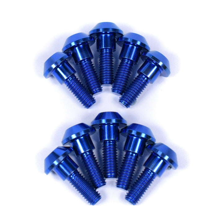 Yamaha R6 YZF-R6 Titanium Front Brake Disc Rotor Bolts, 2003-2020, Blue