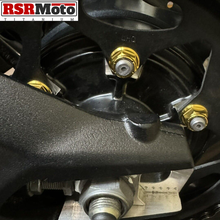 Suzuki Hayabusa GSXR1300R Titanium Nyloc Sprocket Nuts, 1999-2007, Gold