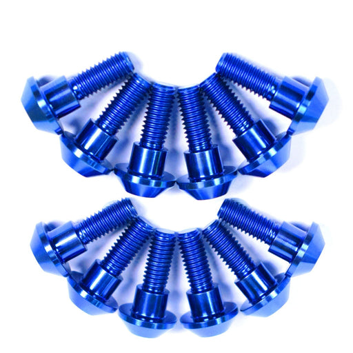 Yamaha TDM900 Titanium Front Brake Disc Rotor Bolts, 2002-2013 (inc ABS), Blue