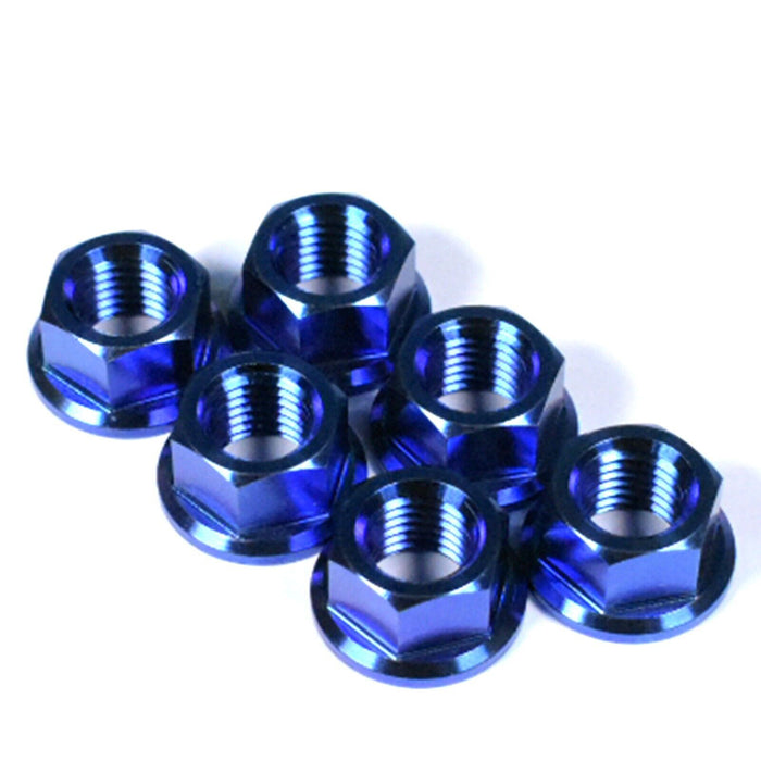 Yamaha R1 Titanium Sprocket Nuts, 1998-2014, Blue
