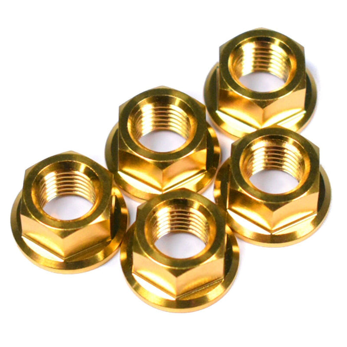 M10x1.25 (19mm OD) Titanium Sprocket Nuts For Most Japanese & Italian Motorcycles, Gold