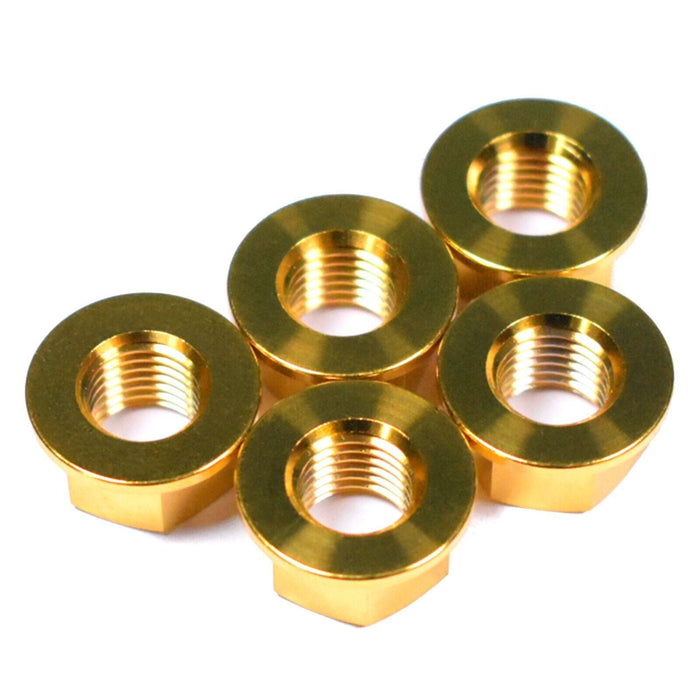M10x1.25 (19mm OD) Titanium Sprocket Nuts For Most Japanese & Italian Motorcycles, Gold