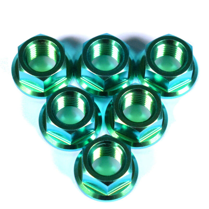 Honda CBR600RR Titanium Sprocket Nuts, 2003-2019, Green