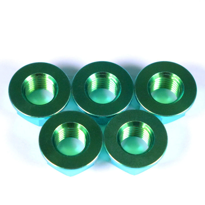 M10x1.25 (19mm OD) Titanium Sprocket Nuts For Most Japanese & Italian Motorcycles, Green