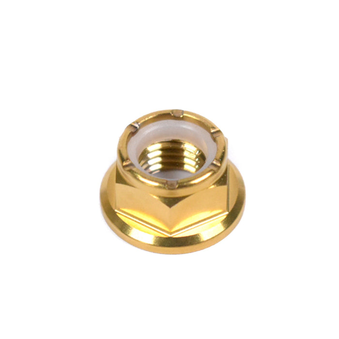 M10 Titanium Nyloc Self Locking Nut M10x1.25, Gold