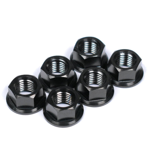 yamaha r1 titanium nyloc rear sprocket nuts, 1998, 1999, 2000, 2001, 2002, 2003, 2004, 2005, 2006, 2007, 2008, 2009, 2010, 2011, 2012, 2013, 2014, black