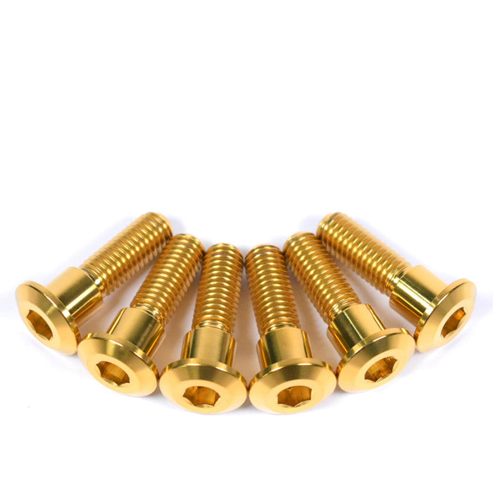 Triumph Daytona, Sprint, Trident & Trophy Titanium Rear Brake Disc Rotor Bolts, Gold (Hex Drive) 