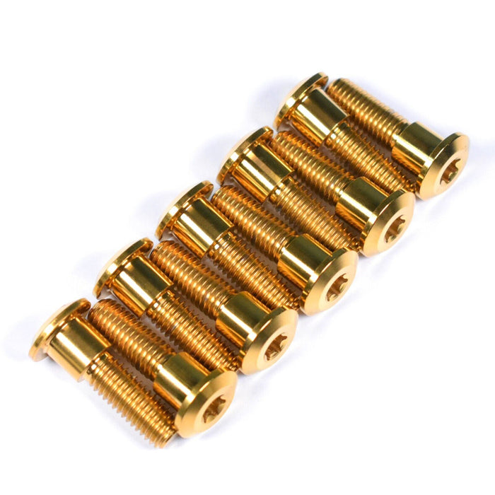 Triumph 765 Street Triple S, R & RS Titanium Front Brake Disc Rotor Bolts, 2017-2023 (Torx Head), Gold