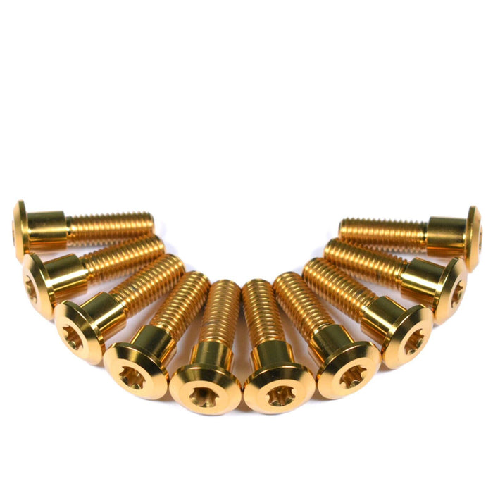 Triumph Bonneville 865 (07-16) 900 & 1200 (16-23) Titanium Front Brake Disc Rotor Bolts (Torx Drive), Gold