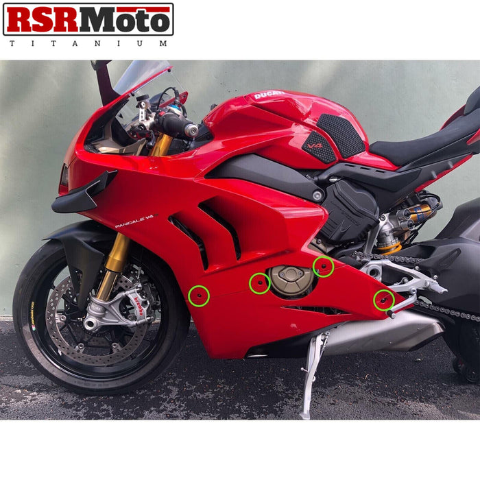 Ducati Panigale V4 V4S V4R Titanium Fairing & Hugger Screws Bolts - Black