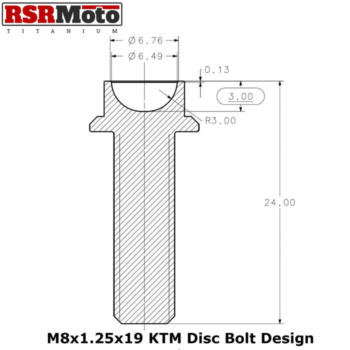 KTM 1290 Super Adventure / S / R / T Titanium Front Brake Disc Rotor Bolts, 2015, 2016, 2017, 2018, 2019, 2020, 2021, 2022, 2023
