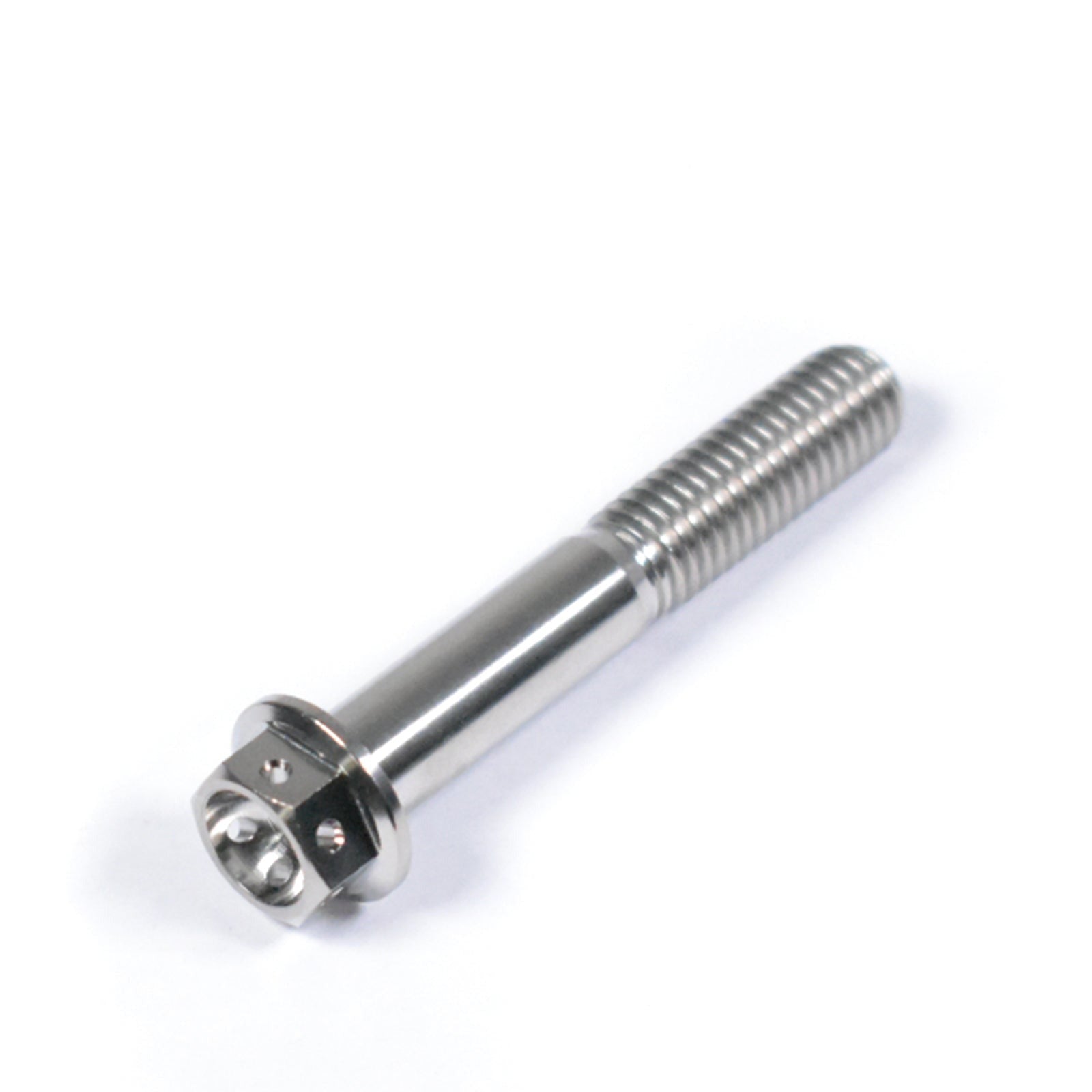 RSR Moto M10 X 1.25 Titanium Drilled Head Hex Flange Bolts – Multiple Lengths 20-70mm, Polished Finish