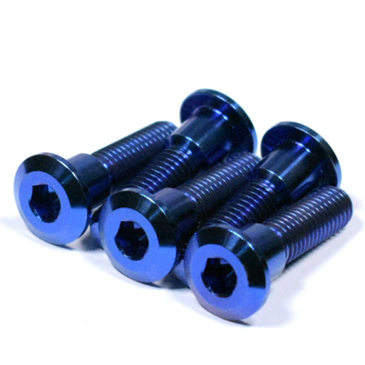 Suzuki GSXR600 GSXR750 SRAD Titanium Nyloc Rear Brake Disc Rotor Bolts, 1996, 1997, 1998, 1999, 2000, Blue