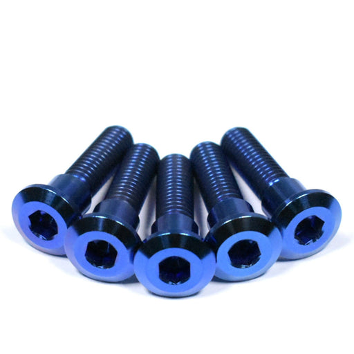 Suzuki GSXR600 GSXR750 SRAD Titanium Nyloc Rear Brake Disc Rotor Bolts, 1996, 1997, 1998, 1999, 2000, Blue