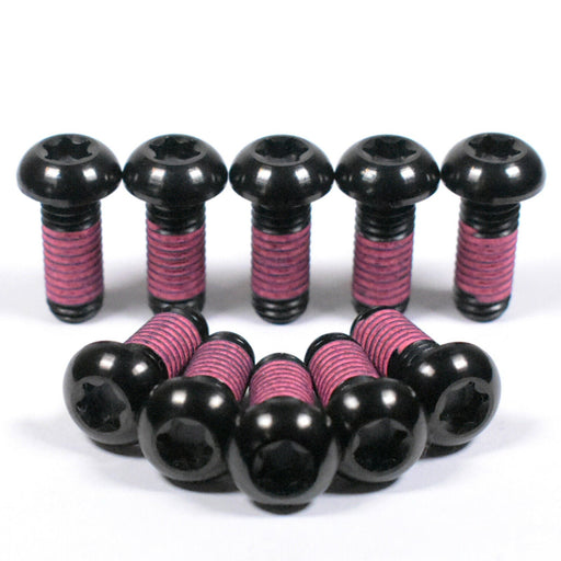 Titanium Ducati Front Disc Rotor Bolts With Threadlock, Black, M8x1.25x20